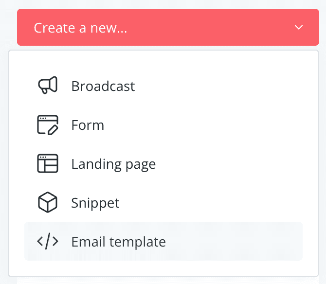 ConvertKit: Create new dropdown menu