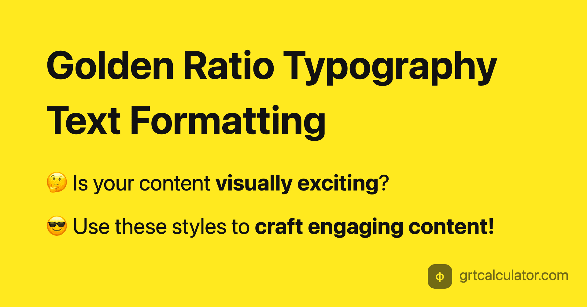 Golden ratio typography text formatting styles