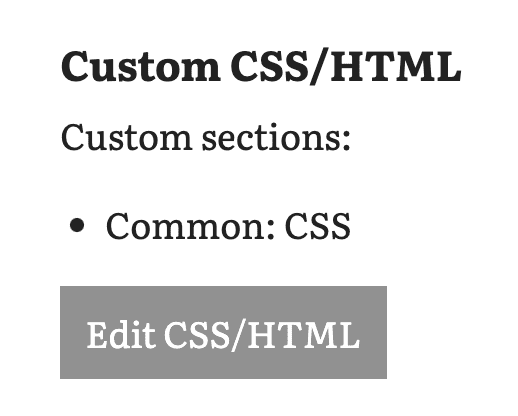 Discourse: Edit Custom CSS/HTML