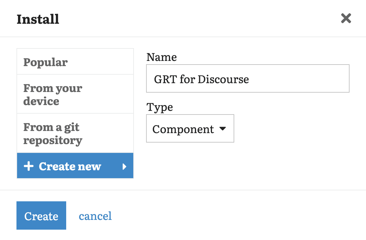 Discourse: Install new custom component